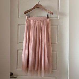 H&M tulle midi blush skirt
